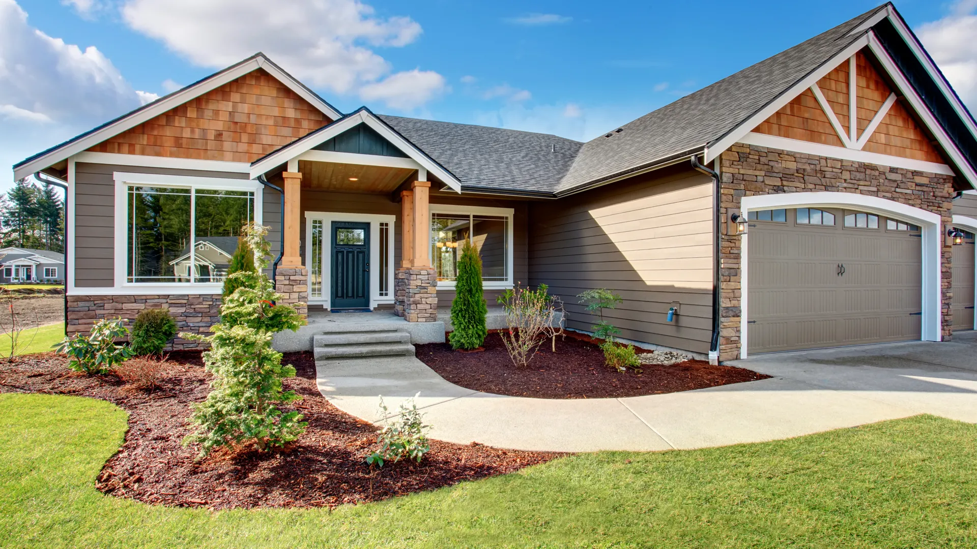 A photo of a modern home that meets the Blouin Brothers standards for a comfortable home. A home with proper insulation, ventilation, and airflow that is energy efficient and free of moisture issues.